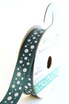 Лента атласная 12 мм ( 1/2 ") с рисунком "Gamma" ФАСОВКА 3 м R 092/001 т.зеленый/белый