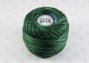 Пряжа Ирис 100% хлопок 10г 82м №0719 т-зелёный