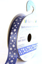 Лента атласная 12 мм ( 1/2 ") с рисунком "Gamma" ФАСОВКА 3 м R 136/001 св.синий/белый