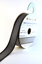 Лента атласная 12 мм ( 1/2 ") с рисунком "Gamma" ФАСОВКА 3 м S1 113/001 черный/белый