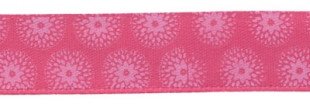 Лента атласная 12 мм ( 1/2 ") с рисунком "Gamma" ФАСОВКА 3 м F27/069 яр.розовый/розовый