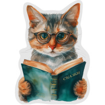 "ФРЕЯ" PZLF-023 Пазл фигурный деревянный "Кот-читатель" 163 элемент.