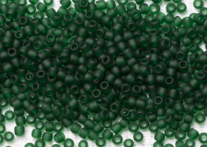 Бисер Япония круглый 11/0 10г 0939F зеленый изумруд, матовый прозрачный