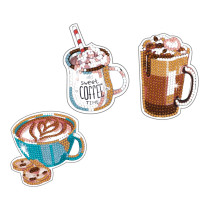 Кристальная ( алмазная) мозаика  " ФРЕЯ" ALVN- 301 наклейки " Кофе" 6. 5 х 9 см