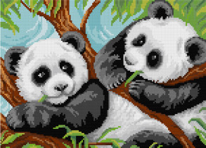 Кристальная ( алмазная) мозаика  " ФРЕЯ" ALVR- 139 " Две панды" 35 х 25 см