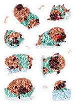 Кристальная ( алмазная) мозаика  " ФРЕЯ" ALVN- 114 наклейки " Мопсы" 14 х 19. 5 см