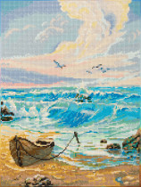 Кристальная ( алмазная) мозаика  " ФРЕЯ" ALPD- 039 на подрамнике " Лазурный берег" 30 х 40 см