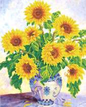 Кристальная ( алмазная) мозаика  " ФРЕЯ" ALV- 34 " Подсолнухи" 52 х 42 см