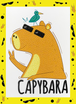 Кристальная ( алмазная) мозаика  " ФРЕЯ" ALVS- 054 мини- картинка " Капибара" 14 х 19. 5 см