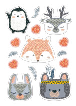 Кристальная ( алмазная) мозаика  " ФРЕЯ" ALVN- 101 наклейки " Животные. Сканди" 14 х 19. 5 см