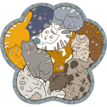 "ФРЕЯ" PZLF-030 Пазл фигурный деревянный "Коты в деталях" 129 элемент.