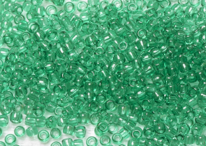 Бисер Япония круглый 11/0 10г 0072 зеленое стекло, прозрачный