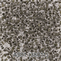 Бисер Чехия " GAMMA" круглый 1 10/ 0 2. 3 мм 5 г 1- й сорт А501 серо- зеленый ( 38011 ) 