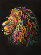 Кристальная ( алмазная) мозаика  " ФРЕЯ" ALPD- 034 на подрамнике " Царь зверей" 30 х 40 см