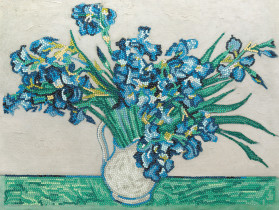 Кристальная ( алмазная) мозаика  " ФРЕЯ" MET- ALPD- 028 на подрамнике " Ирисы, Винсент ван Гог" 40 х 30 см