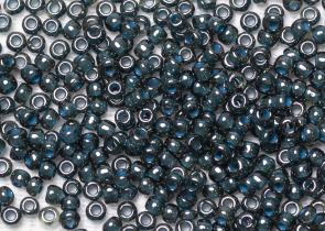 Бисер Япония круглый 11/0 10г 0374 зеленый изумруд/синий деним, окрашенный изнутри