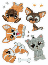 Кристальная ( алмазная) мозаика  " ФРЕЯ" ALVN- 121 наклейки " Щенки" 19. 5 х 14 см