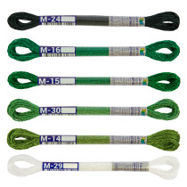 Нитки для вышивания Gamma набор мулине Металлик 100% полиэстер 6 x 8 м 05 Изумрудный дождь