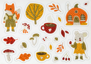 Кристальная ( алмазная) мозаика  " ФРЕЯ" ALVN- 131 наклейки " Уютная осень" 19. 5 х 14 см