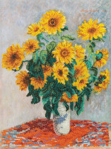 Кристальная ( алмазная) мозаика  " ФРЕЯ" MET- ALPD- 023 на подрамнике " Букет подсолнухов, Клод Моне" 30 х 40 см