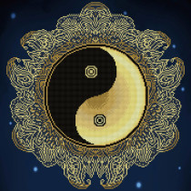 Кристальная ( алмазная) мозаика  " ФРЕЯ" ALV- 112 " Инь- Ян" 50 х 50 см