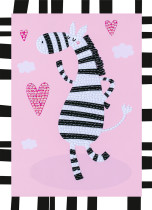 Кристальная ( алмазная) мозаика  " ФРЕЯ" ALVS- 050 мини- картинка " Влюбленная зебра" 14 х 19. 5 см