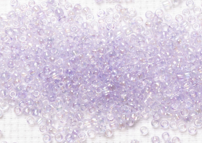 Бисер Япония круглый 11/0 10г 0477 лавандовый туман, радужный прозрачный
