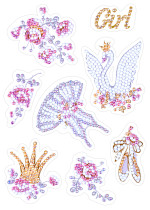 Кристальная ( алмазная) мозаика  " ФРЕЯ" ALVN- 120 наклейки " Девичьи грёзы" 14 х 19. 5 см