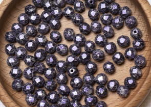 Бусины полированные круглые 6мм 25г (90 штук) 23980/45710 фиолетовый серебро