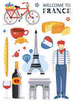 Кристальная ( алмазная) мозаика  " ФРЕЯ" ALVN- 110 наклейки " Франция" 14 х 19. 5 см