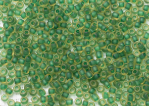 Бисер Япония круглый 11/0 10г 0242FM нарцисс/изумруд матовый, окрашенный изнутри