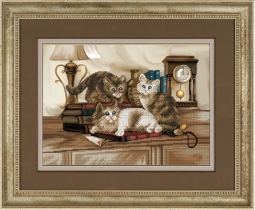 Рисунок на ткани для вышивки бисером  К-3023 Пушистые друзья