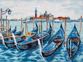 Кристальная ( алмазная) мозаика  " ФРЕЯ" ALPD- 059 на подрамнике " Гондолы" 40 х 30 см