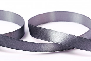 Лента атласная 12 мм ( 1/2 ") "Gamma" №126 серый 33 метра