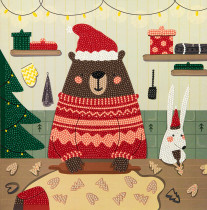 Кристальная ( алмазная) мозаика  " ФРЕЯ" ALBP- 291 постер " Рождественское печенье" 30 х 30 см