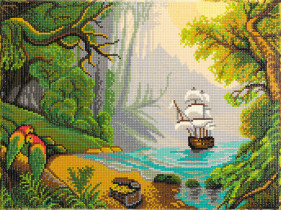 Кристальная ( алмазная) мозаика  " ФРЕЯ" ALPD- 032 на подрамнике " Остров сокровищ" 40 х 30 см