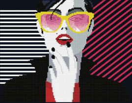 Кристальная ( алмазная) мозаика  " ФРЕЯ" ALV- 111 " Глянец модного журнала" 45 х 35 см