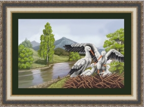 Рисунок на ткани для вышивки бисером  К-3002 Семейная идиллия