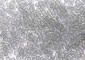 Бисер Япония круглый 11/0 10г 0009F светло-серый, матовый прозрачный