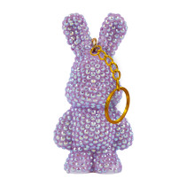 Кристальная ( алмазная) мозаика  " ФРЕЯ" ALVF- 002 брелок " Сиреневый зайка" 4 х 8 см
