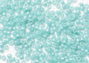 Бисер Япония круглый 15/0 10 г 0413 бирюза, радужный непрозрачный
