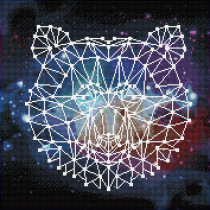 Кристальная ( алмазная) мозаика  " ФРЕЯ" ALV- 110 " Медведь. Абстракция" 50 х 50 см