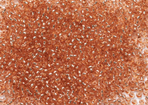 Бисер Чехия круглый 10/0 50г 78685 персиковый, серебряная линия внутри