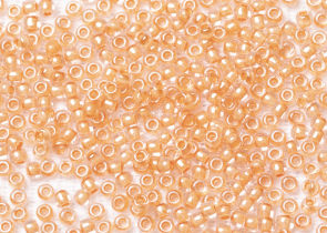 Бисер Япония круглый 11/0 10 г 0985 хрусталь/лосось, окрашенный изнутри
