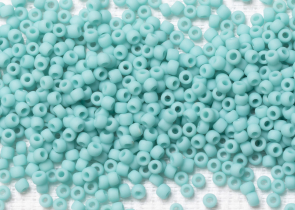 Бисер Япония круглый 11/0 10г 0055F бирюзовый, матовый непрозрачный
