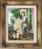 Рисунок на ткани для вышивки бисером  К-3009 Всадница