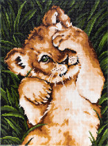Кристальная ( алмазная) мозаика  " ФРЕЯ" ALPD- 081 на подрамнике " Львёнок" 30 х 40 см
