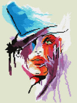 Кристальная ( алмазная) мозаика  " ФРЕЯ" ALV- 119 " Дама в шляпе. Акварель" 30 х 40 см