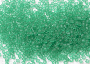 Бисер Япония круглый 11/0 10г 0072F темный перидот, матовый прозрачный