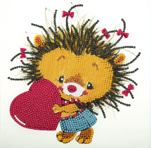 Кристальная ( алмазная) мозаика  " ФРЕЯ" ALBP- 270 постер " Ёжик" 20 х 20 см